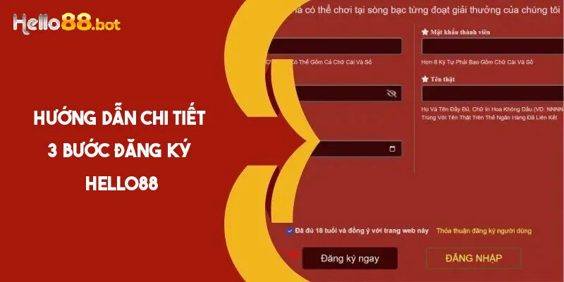 Các bước tạo tài khoản Hello88 cần thực hiện